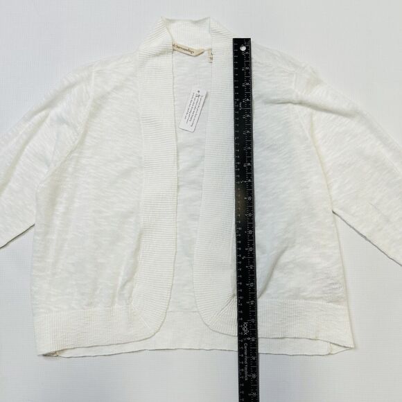 Soft Surroundings Playa Bonita Cardigan Women Med Ivory Sweater Open Front 2DF38 - Picture 11 of 12